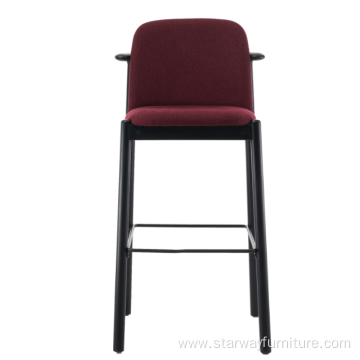 Metal Frame Bar Stool with Fabric Cushion